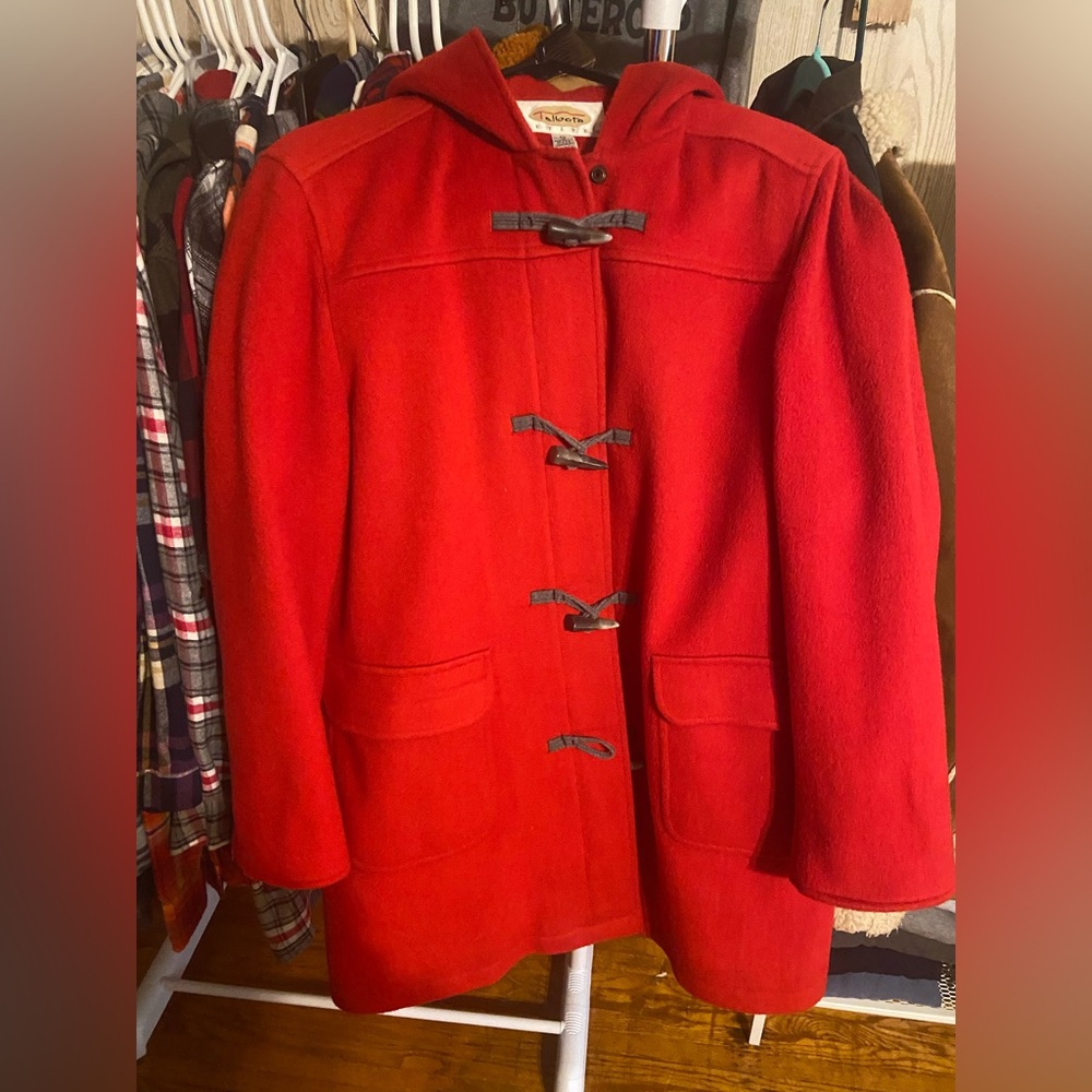 Vtg Talbots Women's Red Toggle Coat